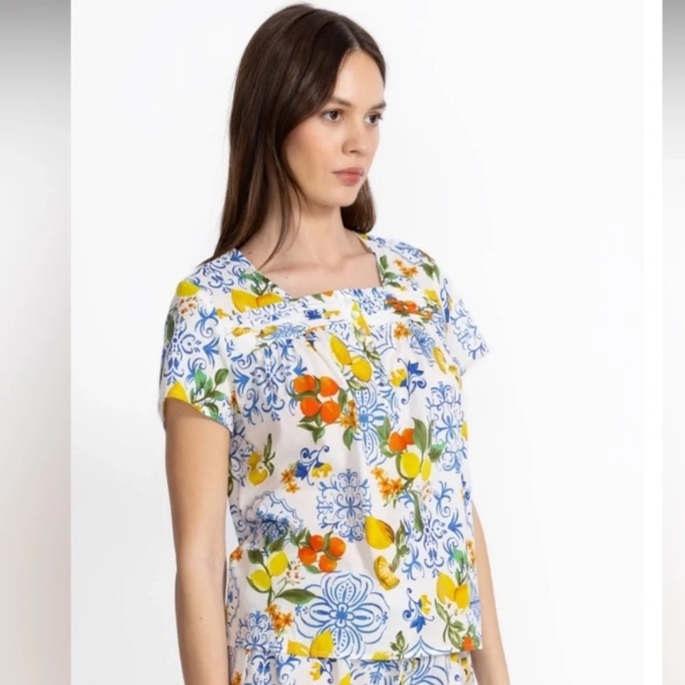 Johnny Was Citrus Floral cotton sleep shirt size XL